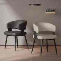 Chaise de salle à manger moderne en cuir véritable, cadre en bois ergonomique, pieds en métal, chaise d'appoint pour maison haut de gamme et restaurant