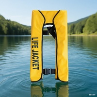 Gilet de sauvetage gonflable automatique et manuel 150N pour sports nautiques, pêche en mer, sécurité et sauvetage, certifié CE, jaune, taille universelle