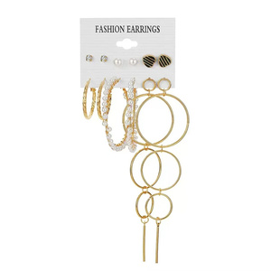Juego de Aretes Colgantes de Aleación Chapados en Oro, Multi-estilo, con Mariposas e Imitación de Perlas, Joyería de Moda para Mujer, Uso Diario - Product Image 6