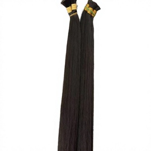 Extensions de cheveux indiens vierges en gros, double trame, à kératine, pointe en I, teintes, micro-liens, trame double, pointe plate, en vrac - Product Image 3