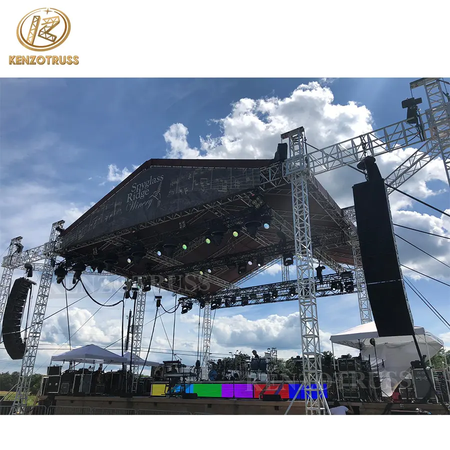 Customized Concert Event Roof Truss Stage System With Tent For Sale