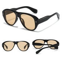 Lunettes de soleil pilote à monture large en métal UV400 DL