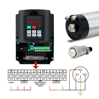 Kit moteur de broche à refroidissement par eau HLTNC 2,2 kW, onduleur 220 V, pince de broche 80 mm avec 4 supports de collet ER20 pour routeur CNC