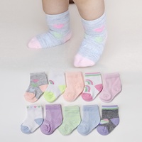 Chaussettes antidérapantes respirantes en coton tricoté à motifs de dessins animés, colorées, pour bébés et nouveau-nés (garçons et filles), lot de 10, personnalisables OEM