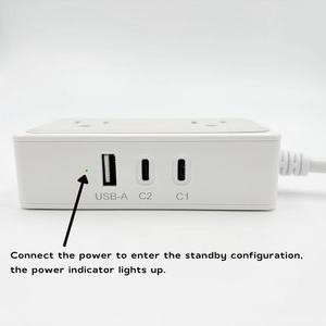 Regleta de Alimentación de 5m de Alcance, 1250W, 2 Tomas de CA, 3 Puertos USB para Herramientas de Taller, Radio y Lámpara de Trabajo - Product Image 5