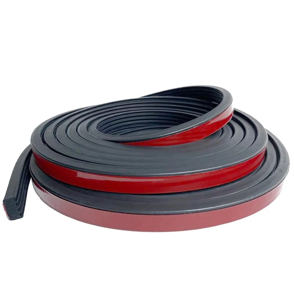 Ribbed Rectangle EPDM Foam Rubber Seal Weatherstripping for Door and Window