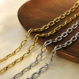 Stainless Steel Flat <b>Cross</b> Necklace 18K Gold Titanium Steel Colorfast For Party Occasion Geometric <b>Chain</b> Geometry XL-00138 - Product Image 1