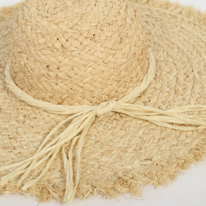 <span class=keywords><strong>Chapeau</strong></span> de soleil de plage biseauté pour femme, <span class=keywords><strong>chapeau</strong></span> de paille tendance à large bord pour le voyage - Product Image 6