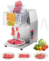 Nouvelle trancheuse à viande commerciale en acier inoxydable 850W, épaisseur réglable 5mm, lames détachables, trancheuse électrique portable pour aliments et pain