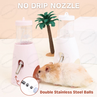 Dispenser air Hamster antibocor botol air hewan peliharaan kecil dengan dudukan berdiri