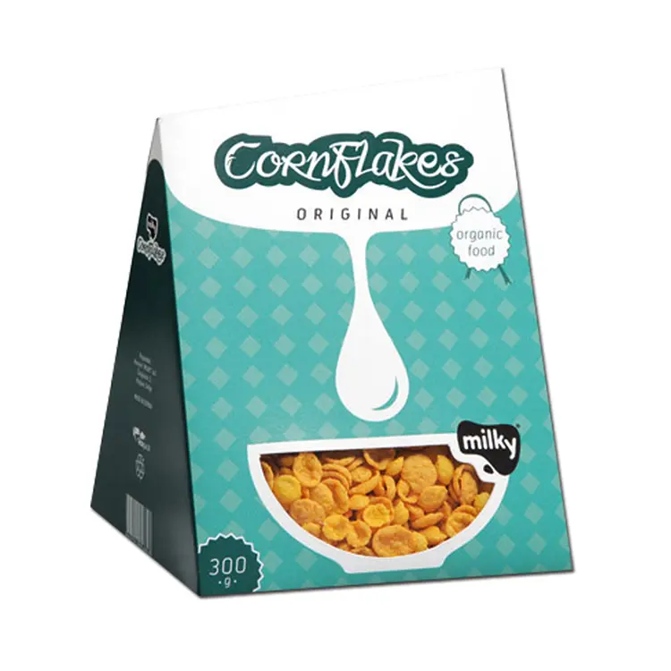 Özelleştirilmiş cornflake kağit kutu tahıl kağıt ambalaj kutusu