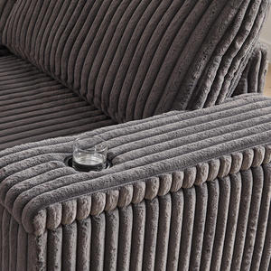 110-Inch Oversized Corduroy Convertible L-Shaped Corner Sofa Set with Two <b>Storage</b> Spaces <b>USB</b>-C Port Cup Holder - Product Image 3