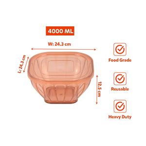 PP <b>Plastic</b> 4L Salad Bowl Lid Food Grade Reusable Heavy Duty Airtight BPA Free Eco-Friendly Kitchen Mixing & Prep Container - Product Image 4