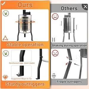Witbee Stainless Steel Beekeeping Separator Adjustable Drum Spinner Electric Honey Extractor 201/304 4/8 <b>Frame</b> Motor - Product Image 5