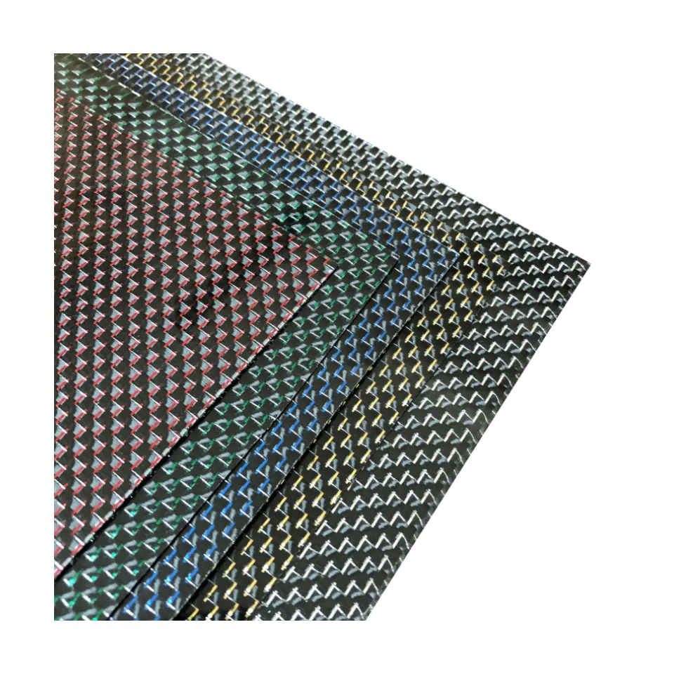Papan pelat panel kain kaca dan serat karbon hibrid mengkilap plastik kepar polos 1mm, 2mm,2.5mm,3mm,4mm