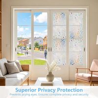 Statisch haftende PVC-Glasfolie ohne Klebstoff, mattierte, farbig bedruckte Sichtschutzfolie für den Schutz von Wohnfenstern