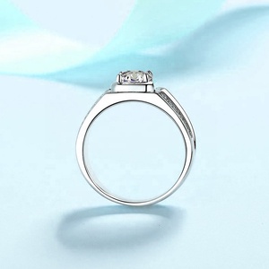 ファッションビジネスタイプS925スターリングシルバーVvs Dカラー1 CT Moissaniteメンズリング結婚婚約 - Product Image 5