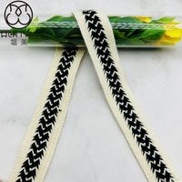 Cordon tressé en coton coloré et élastique personnalisable de 15 mm, ruban à chevrons, sangle de couture pour vêtements, accessoires de lingerie
