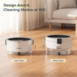 Homettler - Juego de Mopa y Cubeta Transparente con Separación de Agua Limpia y Sucia, Mopa Giratoria 360° con Escurridor para Todo Tipo de Pisos - Product Image 2