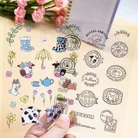 Feuilles d'autocollants en PET à thème animaux de la ferme et fleurs de printemps pour cahiers, ordinateurs portables et scrapbooking – Vente en gros