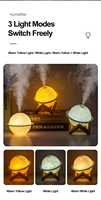 Humidificateur intelligent Mini Planet de 200 ml avec aromathérapie, LED à changement de couleur électrique, ultra-silencieux, portable pour la voiture et l'extérieur