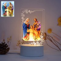 Objets Religieux Catholicisme Christianisme Cadeaux Chrétiens Produits Fête Célébration Cadeaux Lampe de Nuit 3D Éclairage