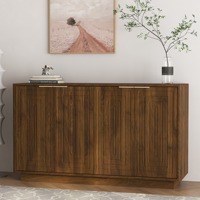 Buffet moderne avec rangements, grand buffet cannelé avec étagères réglables, credenza, meuble d'appoint, console