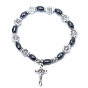 Venta al por mayor, joyería cristiana negra, icono, cuentas negras, Rosario, crucifijo, <span class=keywords><strong>pulsera</strong></span> colgante <span class=keywords><strong>de</strong></span> <span class=keywords><strong>la</strong></span> Virgen María - Product Image 6