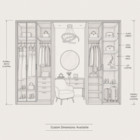 Ensemble de meubles de chambre à coucher de luxe pour chambre principale et hôtel avec armoire, commode, rangement, lit king size, design moderne