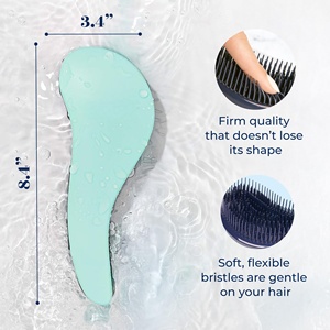 Custom Logo Ionic Gentle Detangler Brush Natural Curly Straight Hair Styling Tool for Adults <b>Kids</b> Toddlers for Wet Dry Hair - Product Image 2