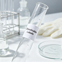 Étiquettes personnalisées thermosolvables à transfert thermique, autocollants sans résidu pour tubes à essai, faciles à décoller