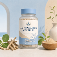 Capsules d'Ashwagandha à Marque Blanche, Supplément de Racine de Withania Somnifera, Formule Personnalisée, Fournisseur OEM en Gros