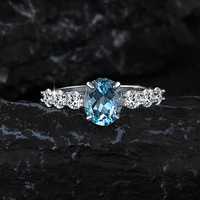 Bague ovale en moissanite style Instagram, nouvelle collection transfrontalière, en argent sterling S925, pour femme, directement de l'usine, prête à l'emploi