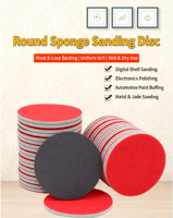 Disco de Lijado de Esponja Ultrafina Fortunebrasive de 5 Pulgadas (125 mm) con Velcro, Grano 2000-4000, para Pulido Espejo, Automotriz, Laca, Uso en Seco y Húmedo