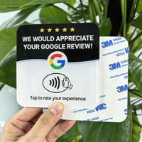 RFID-Schnittstelle QR-Code PVC NFC Google-Bewertungsplatte für Restaurants, Programmierbare Rückseitig Klebende Plakette