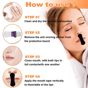 Bande buccale hypoallergénique sans tissu doux et sans latex pour hommes et femmes Aide au ronflement Bandes de sommeil nasal respiratoire - Product Image 5