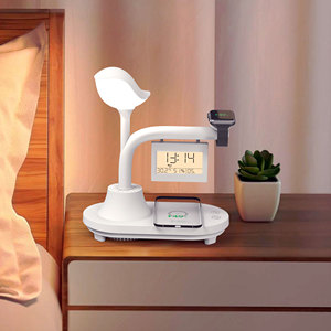 Petit chargeur sans fil Rgb, haut-parleurs sans fil intelligents Bluetooth, réveil avec lumière du jour et lumière d'alarme, station de charge rapide 15w - Product Image 5