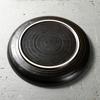 Suojiuju — plats artisanaux en porcelaine de 8 pouces, ensemble de vaisselle en céramique noire, assiette ronde à sertir