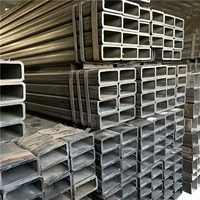 60x40 GI Oyuk 100x50 Galvanizli Dikdörtgen Çelik Boru Karbon Çelik Tüp İnşaat Depo Çelik Konstrüksiyonu için