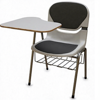 Chaise d'étude robuste en plastique pour étudiants avec tablette d'écriture, fournie en gros directement de l'usine certifiée ISO, mobilier scolaire pour salles de classe