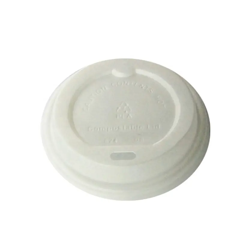 Pla Plastic Paper Cup Lids Tea Coffee Hot Drink Switch Flip Cover Leak-proof 80/90 Caliber Flat Lids