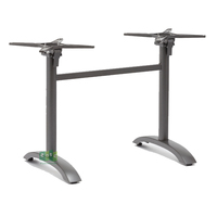 Plateau rabattable en aluminium moulé pour l'extérieur (E9810), double base de table, pour restaurant et café