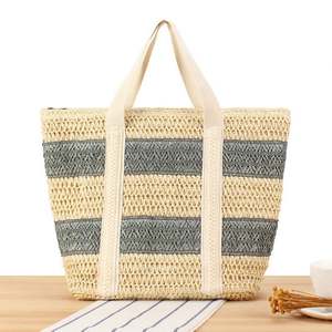 Bolso de Hombro Grande para Mujer, Tejido en Paja de Papel de Dos Colores, Resistente al Agua, Portátil, al por Mayor - Product Image 2