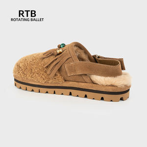 Da donna in vera pelle di pecora in vera pelliccia foderata per lo stile Comfort di moda per <span class=keywords><strong>scarpe</strong></span> invernali Sole resistenti antiscivolo - Product Image 4