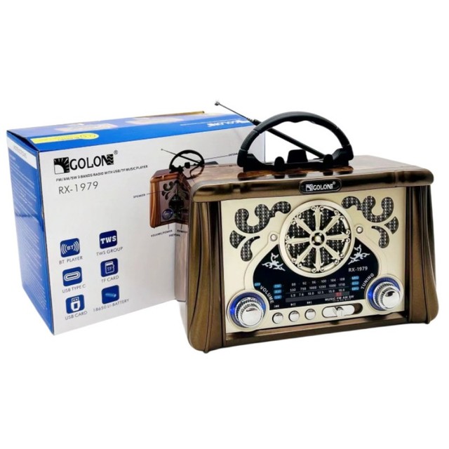 Retro Radio BT/FM/AM/SW/USB/TWS Outdoor TF Card Multi-function Speaker Multi-band Vintage Radio