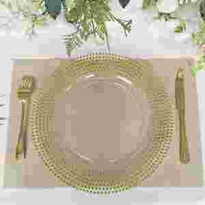 Nouvelles assiettes de présentation rondes en plastique transparent de 13 pouces, style européen antique, pour mariages et événements, avec bordure baroque en relief - Product Image 3