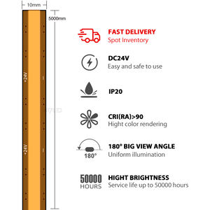 Tira de LED COB ADLED CCT, Luz de Corte Libre con Certificación CE, UL, RoHS, Tira COB RA90 de 10 mm, 576 LED/M, Iluminación CCT Impermeable de 24 V CC para Decoración - Product Image 4
