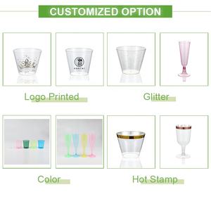 カスタムロゴ入り PS 7オンス (210ml) 透明プラスチック製使い捨てカクテルショットグラス ワインフルート シャンパン 再利用可能 パーティー 結婚式用 - Product Image 4