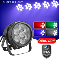 7 projecteurs PAR de scène 20W RGBW 4-en-1 DMX512 IP65 pour discothèque, mariage, club, église