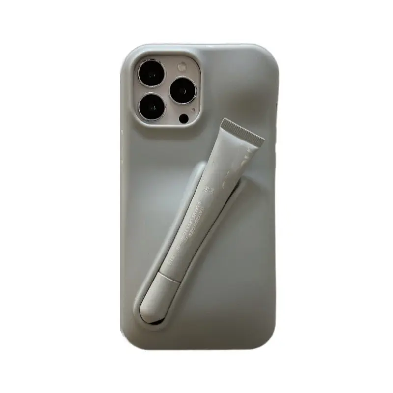 आईफोन 16 के अनोखे फैंसी केस के लिए मोबाइल फोन केस लिप ग्लॉस मेकअप होल्डर सिलिकॉन फोन कवर एंटी-स्क्रैच का निर्माण करें